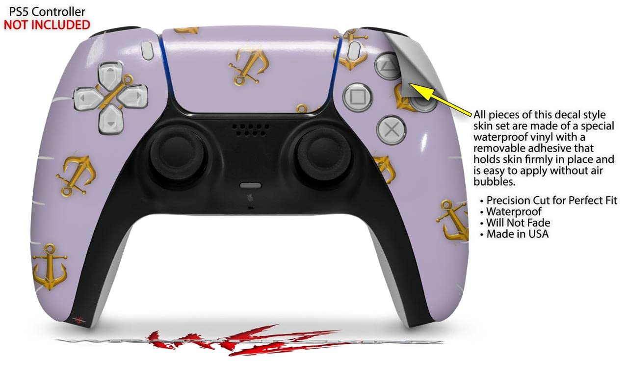 PS5 DualSense Controller Skin Wrap - Anchors Away Lavender for Gaming Protection