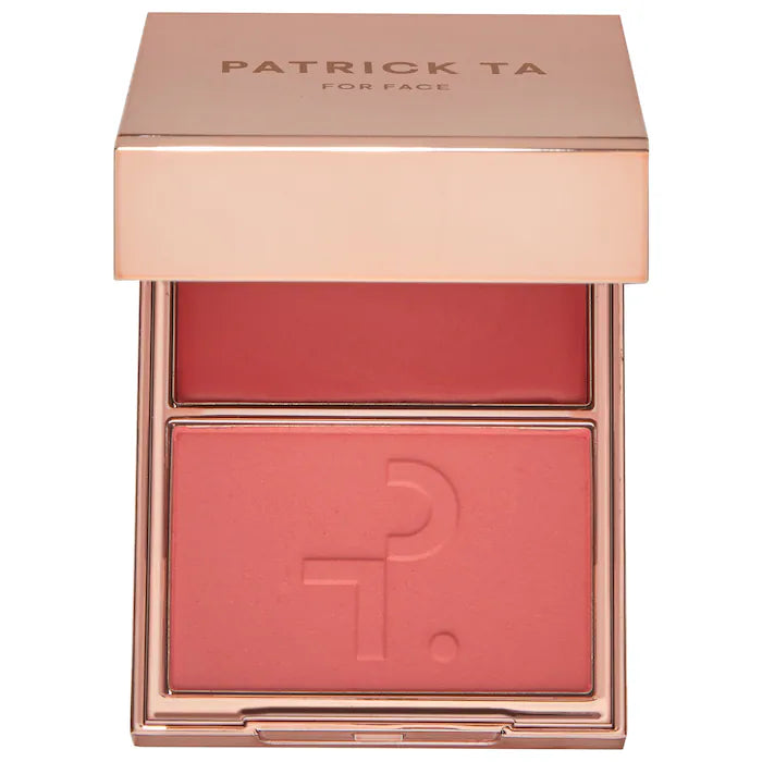 Patrick TA Major Headlines Double Take Duo Cream + Powder - Long-Lasting Blush & Highlighter Set for Day & Night Makeup | Perfect for Contouring & Glowing Skin
