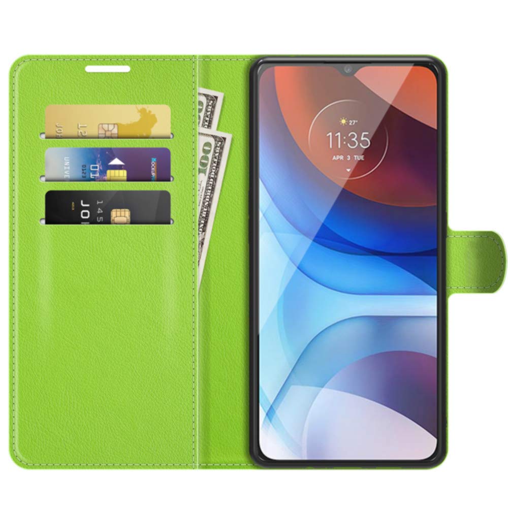 Samsung Galaxy Xcover Pro Wallet Case - Magnetic PU Leather Flip Folio Cover with Card Slots, Kickstand & Shockproof TPU Inner Case (Green) | Perfect for Work, Travel & Everyday Protection
