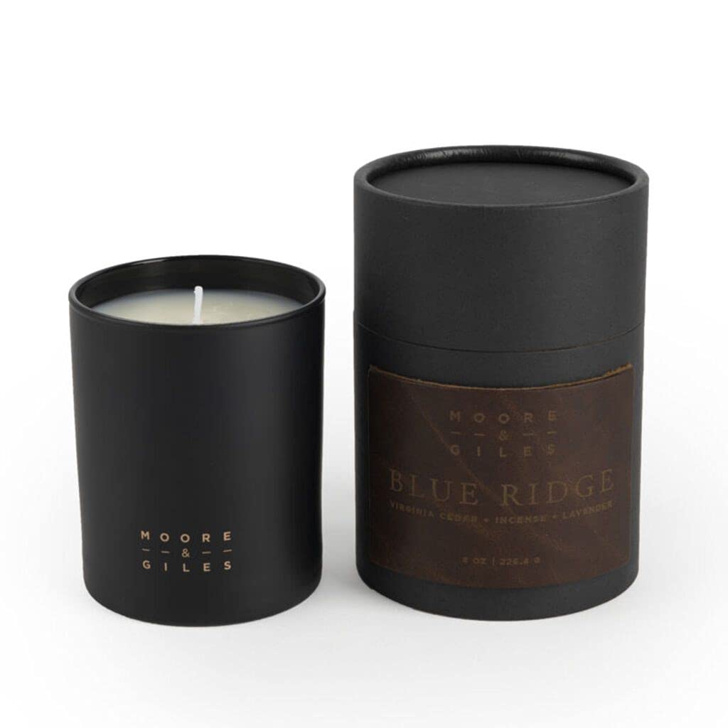 Moore & Giles Home Candle Blue Ridge - Premium Scented Soy Wax Candle in Black for Home Decor, Relaxation & Gifts | Perfect for Living Room, Bedroom & Spa Ambiance