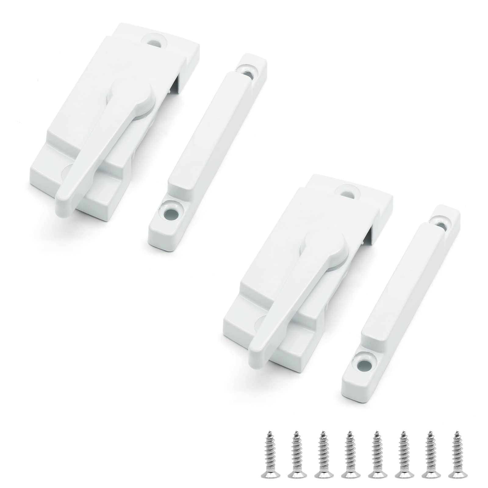 Uenhoy 2 Pack Window Sash Locks for Double Hung & Sliding Windows - White Security Locks for Vertical & Horizontal Windows - Perfect for Home Safety & Childproofing