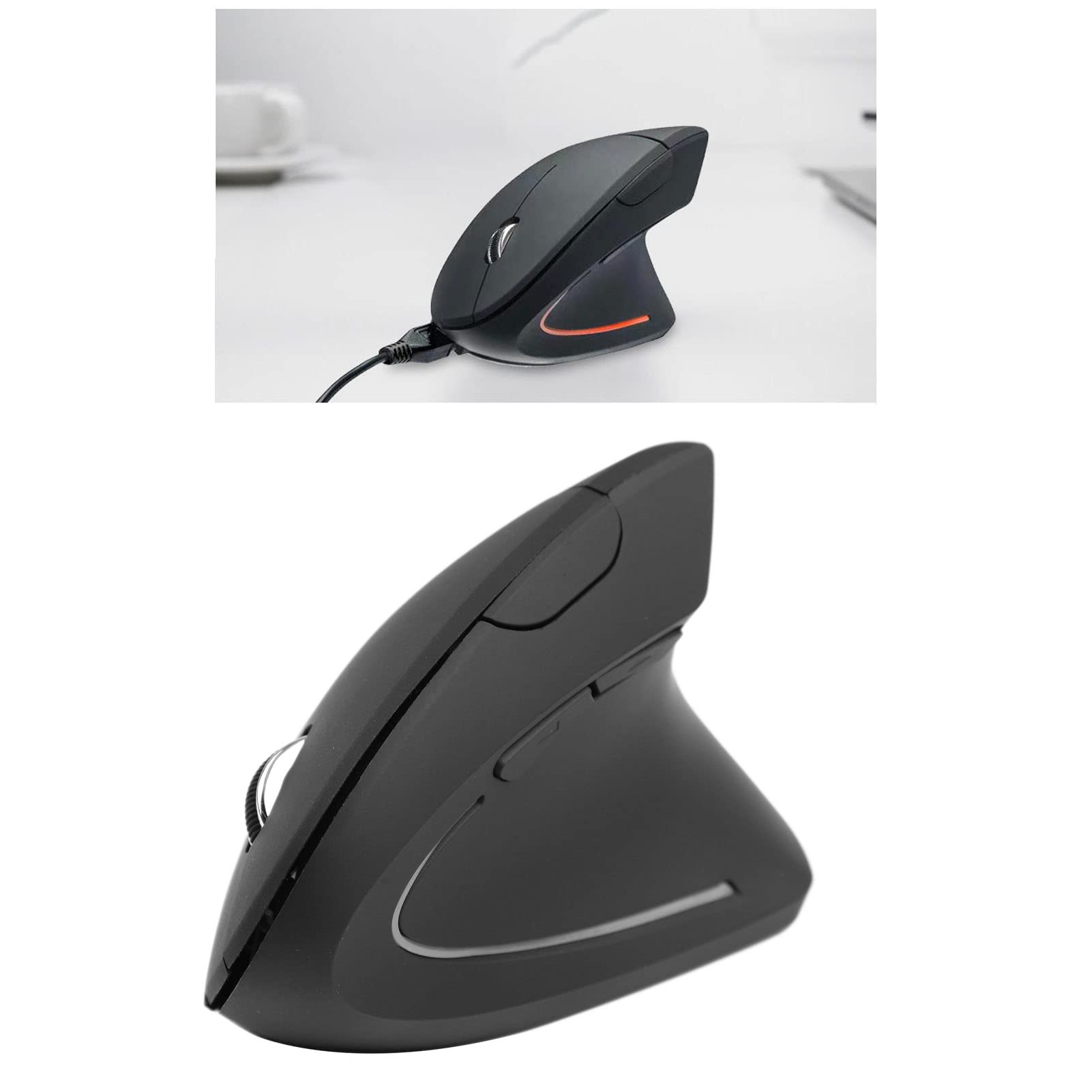 Ergonomic Vertical Mouse - Wireless 2.4G Adjustable DPI (800-1600-2400) Rechargeable Silent Mouse with 6 Buttons for PC/Laptop - Perfect for Office Work, Gaming & Carpal Tunnel Relief