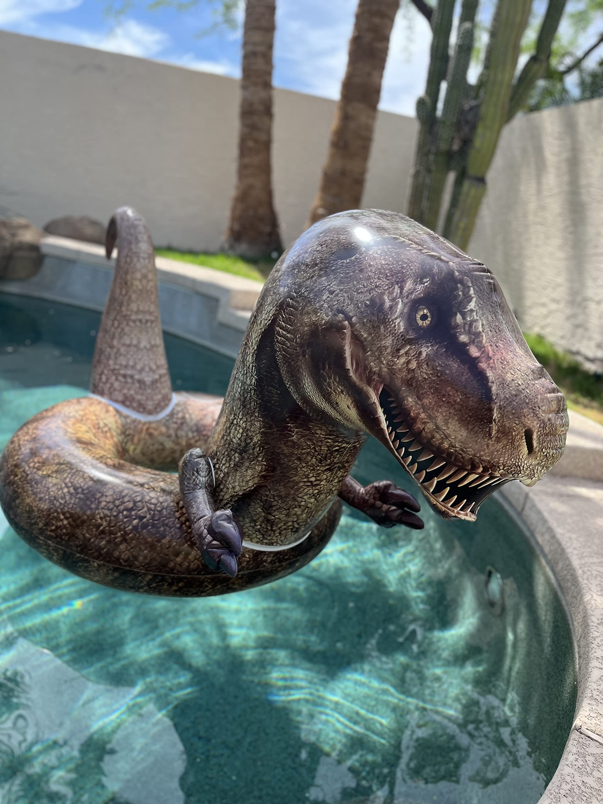 **Inflatable T-Rex Pool Float – Giant Durable Dinosaur Ring for Swimming, Beach & Water Play – Fun Party Decoration for Kids & Adults – Perfect for Pool Parties, Summer Gatherings & Backyard Fun**