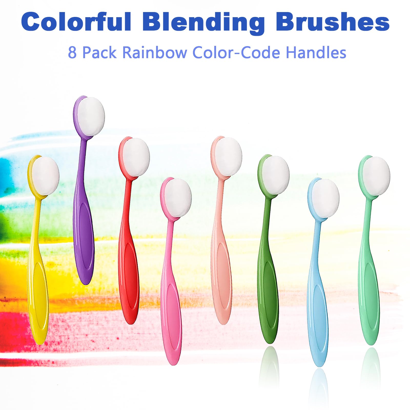 8PCS Ink Blending Brushes Set for Card Making & Scrapbooking - Color-Coded Handles Blender Brushes for Stamping, Stenciling, Painting - Perfect for DIY Crafts, Mixed Media Art & Paper Projects