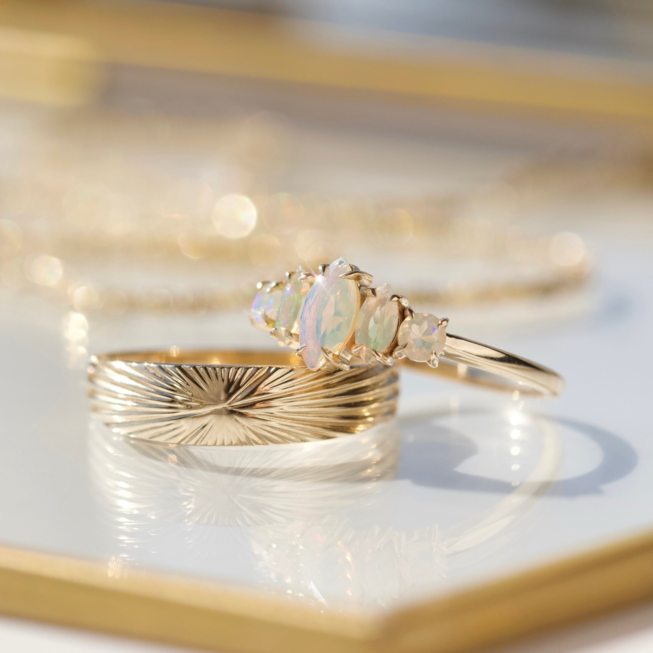 Hope Marquise Opal Ring - Elegant & Unique Gemstone Jewelry for Women - Perfect for Weddings, Anniversaries & Special Occasions