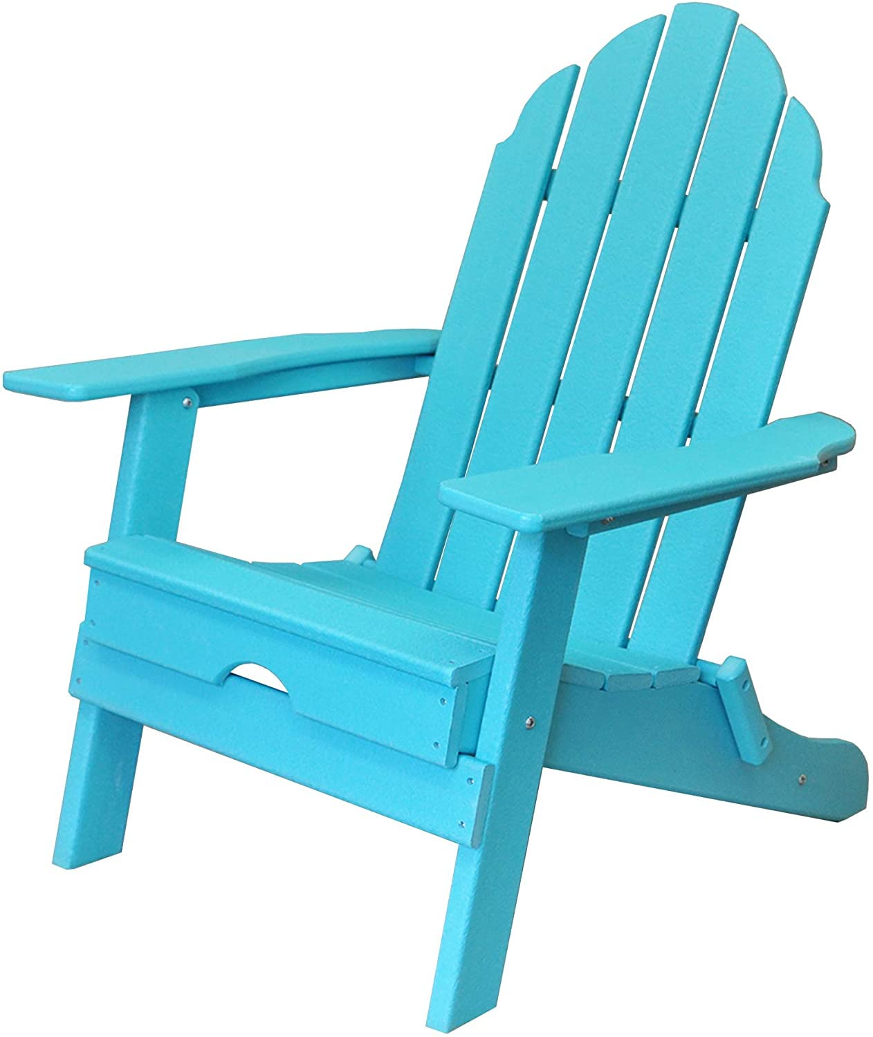 Premium HDPE Poly Lumber Adirondack Chair - All-Weather Resistant Outdoor Patio Furniture | Comfortable Plastic Adirondack Chair for Backyard, Poolside & Garden Relaxation | New Tradition Collection (Aqua)