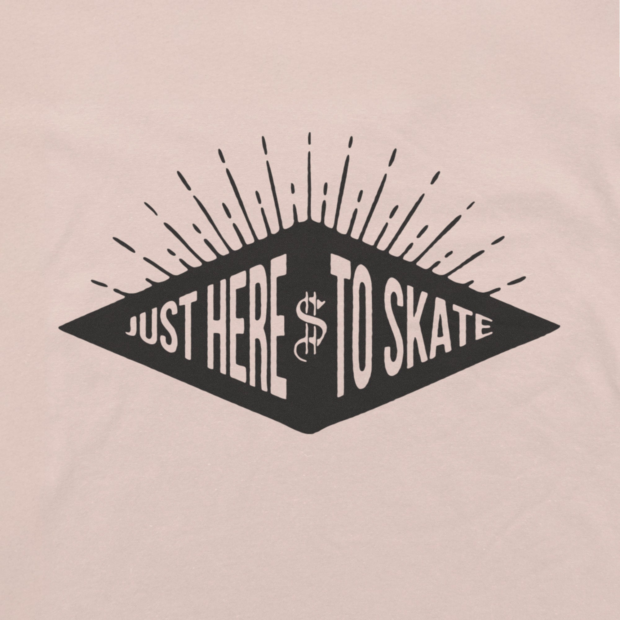 UKBC Just Here To Skate Pink Graphic T-Shirt - Forever Sam Hand Design - Skateboarding & Streetwear Fashion - Perfect for Casual Wear, Skating, and Urban Outfits