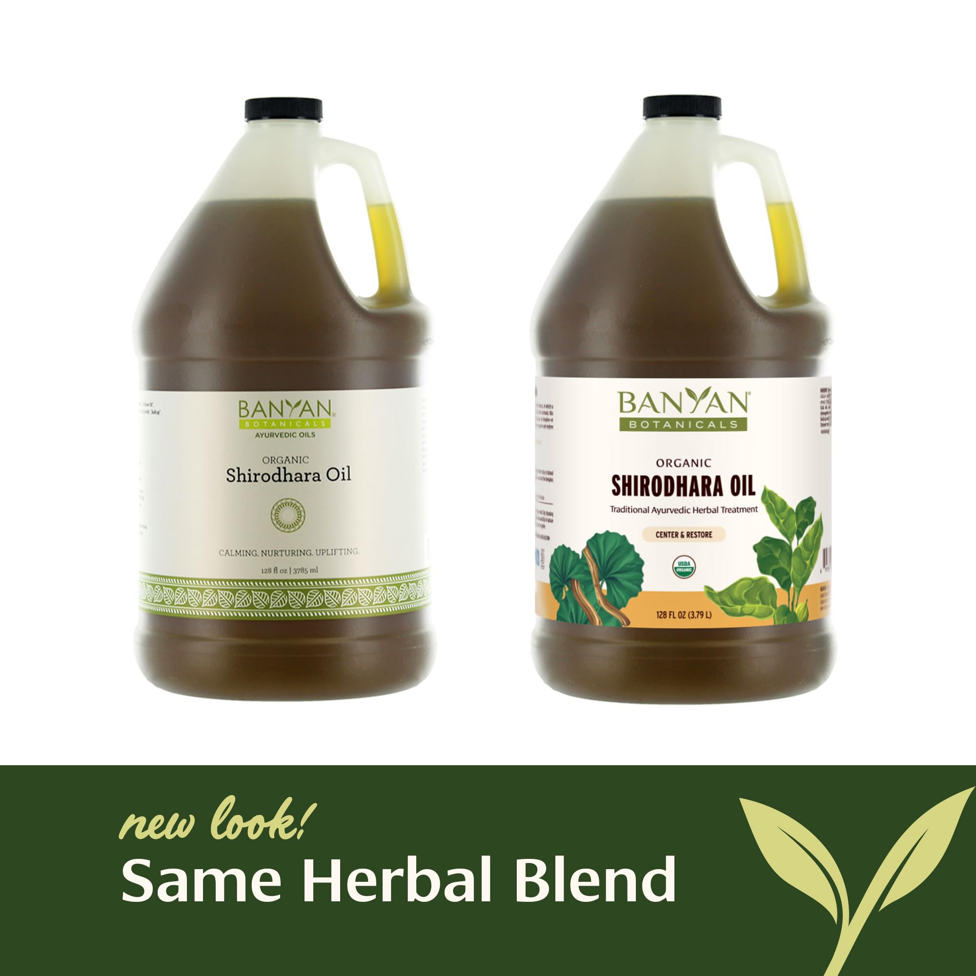 Organic Shirodhara Massage Oil by Banyan Botanicals - 128 oz Relaxing & Therapeutic Ayurvedic Oil with Bhringaraj, Gotu Kola & Shatavari - Non-GMO, Sustainably Sourced for Abhyanga & Stress Relief - Perfect for Spa, Yoga & Self-Care Rituals