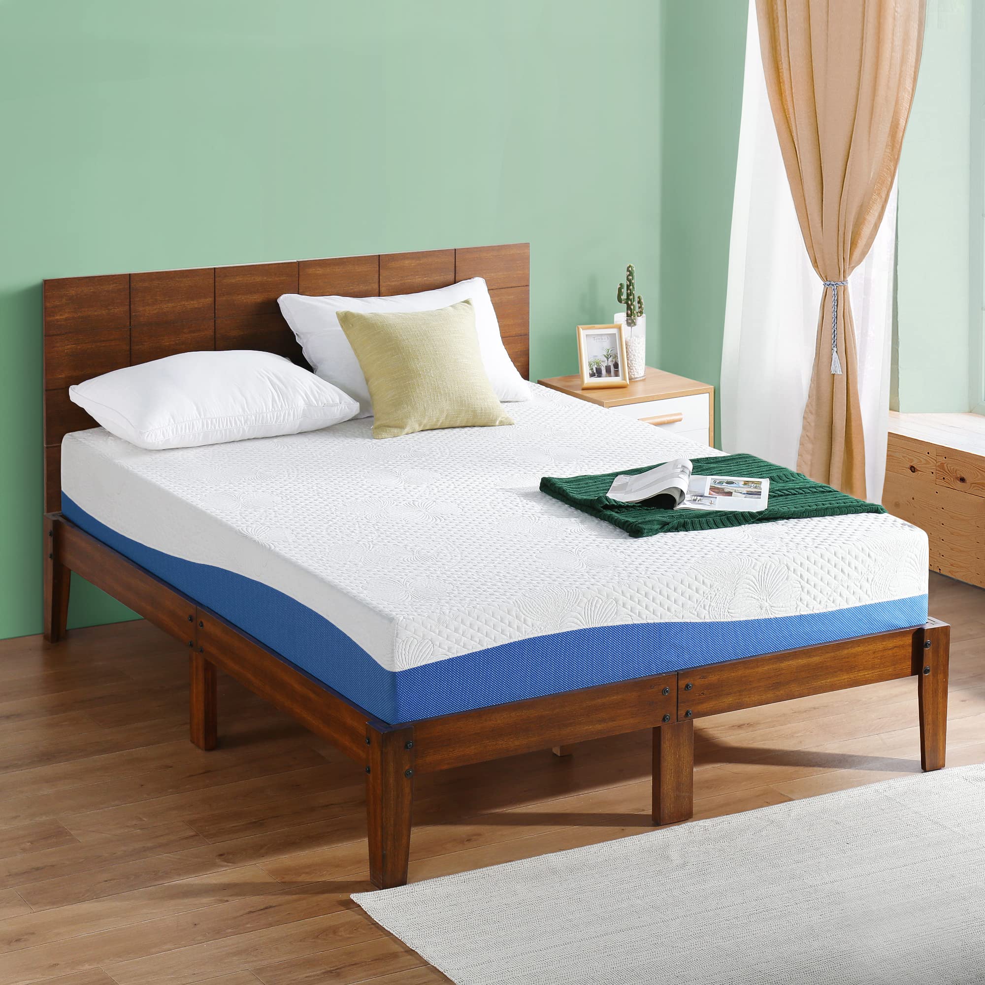 Olee Sleep 10 Inch Gel Infused Memory Foam Mattress - Twin Size, Cooling Blue Mattress for Back Pain Relief & Pressure Relief - Perfect for Kids Rooms, Guest Beds & Small Apartments