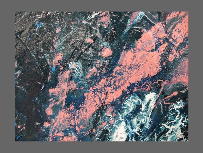 Blue Shine 100x100cm Modern Abstract Canvas Wall Art Painting - Handmade Home Decor for Living Room, Bedroom & Office