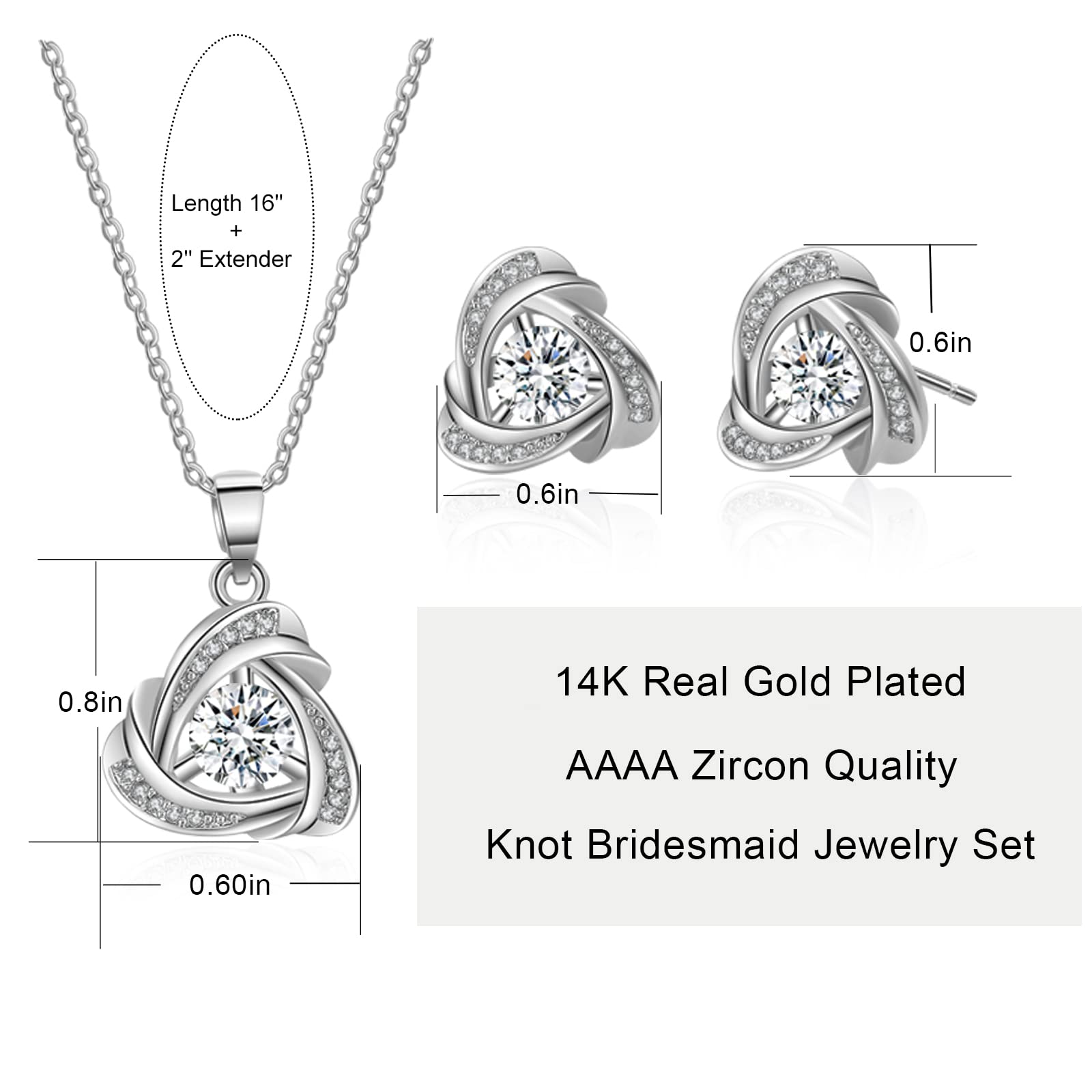 6 Sets Bridesmaid Proposal Jewelry Set - Teardrop Necklace & Earrings for Wedding, Bridal Party Gifts - Perfect for Bridesmaids, Bachelorette Parties & Wedding Accessories