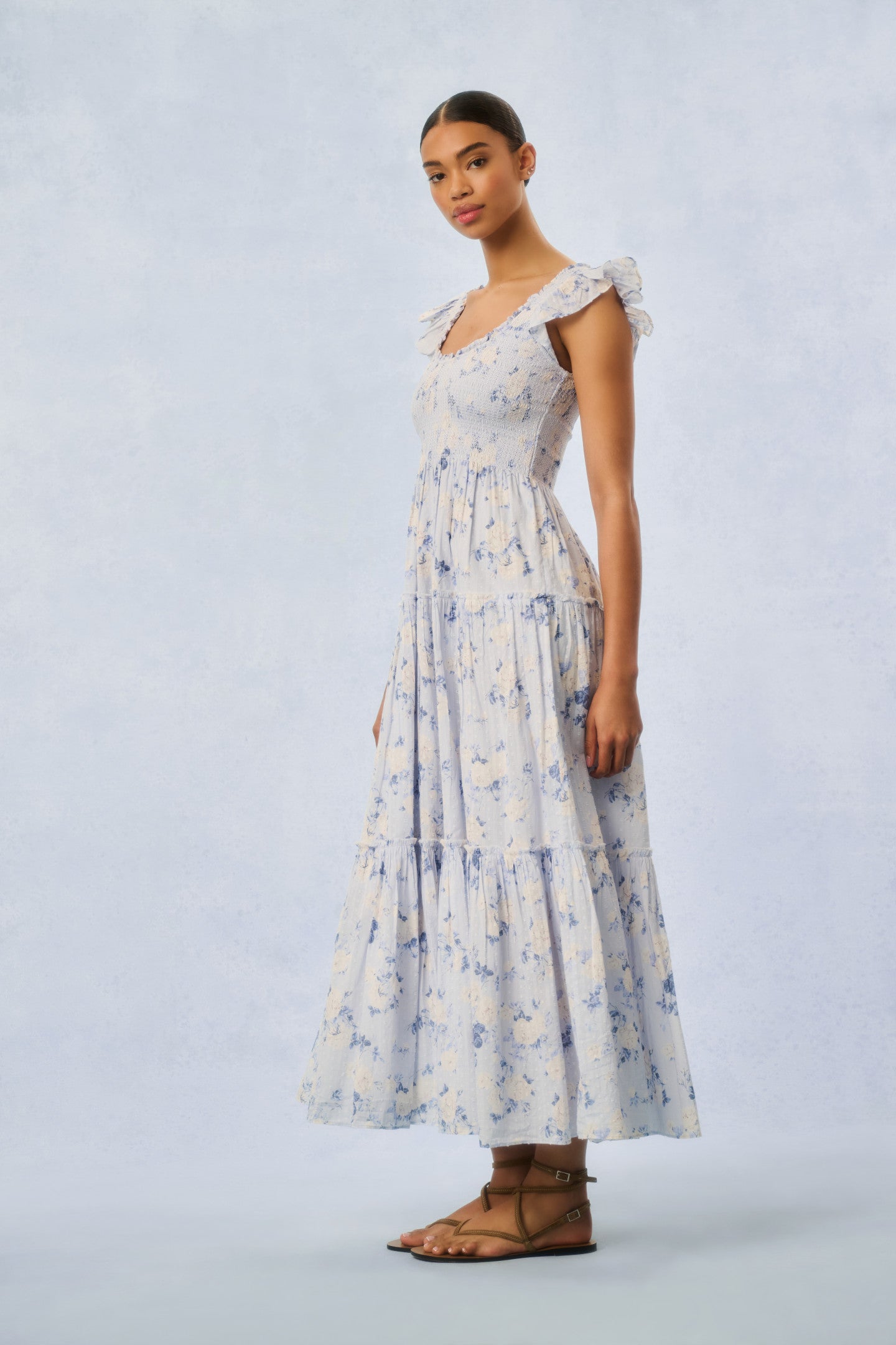 Chessie Floral Print Cotton Maxi Dress for Women - Summer Boho Beach Dress with Pockets | Perfect for Vacations, Weddings & Date Nights