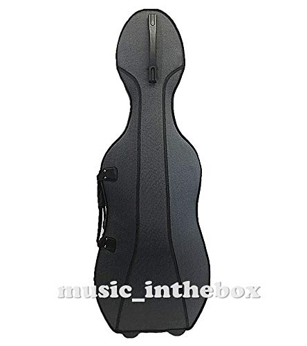 Premium 1/2 Size Gray Cello Case with Foam Padding & 2 Wheels - Includes Free Rosin - Perfect for Student & Travel Cellists