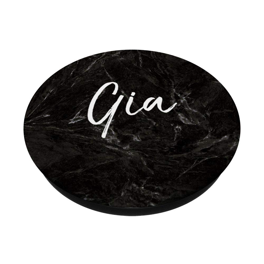 Personalized Gia Name Custom Black PopSockets Phone Grip & Stand for Women - Perfect Gift for iPhone, Samsung & Tablets (Ideal for Daily Use, Travel & Work)