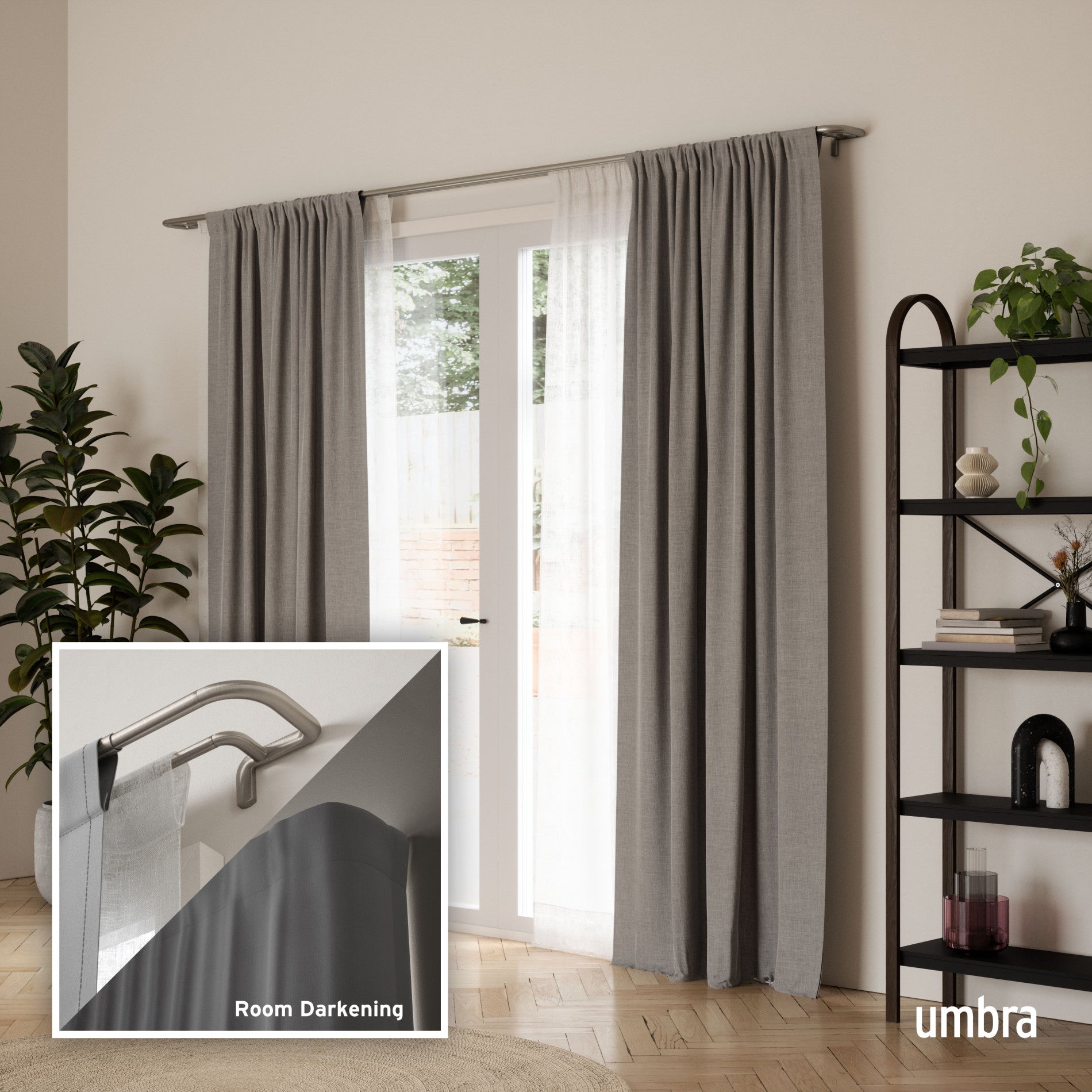 Blackout Curtain Rod for Windows - Twilight Double Rod Set for Maximum Light Blocking & Room Darkening - Perfect for Bedrooms, Nurseries & Home Theaters
