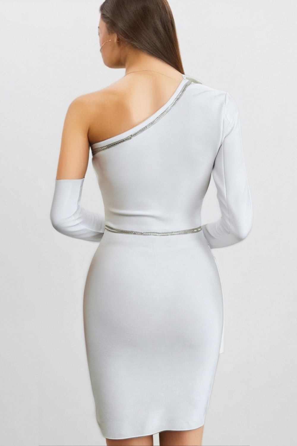 Elegant Asymmetrical One Shoulder White Dress for Women | Formal Evening Gown | Perfect for Weddings, Parties & Special Occasions