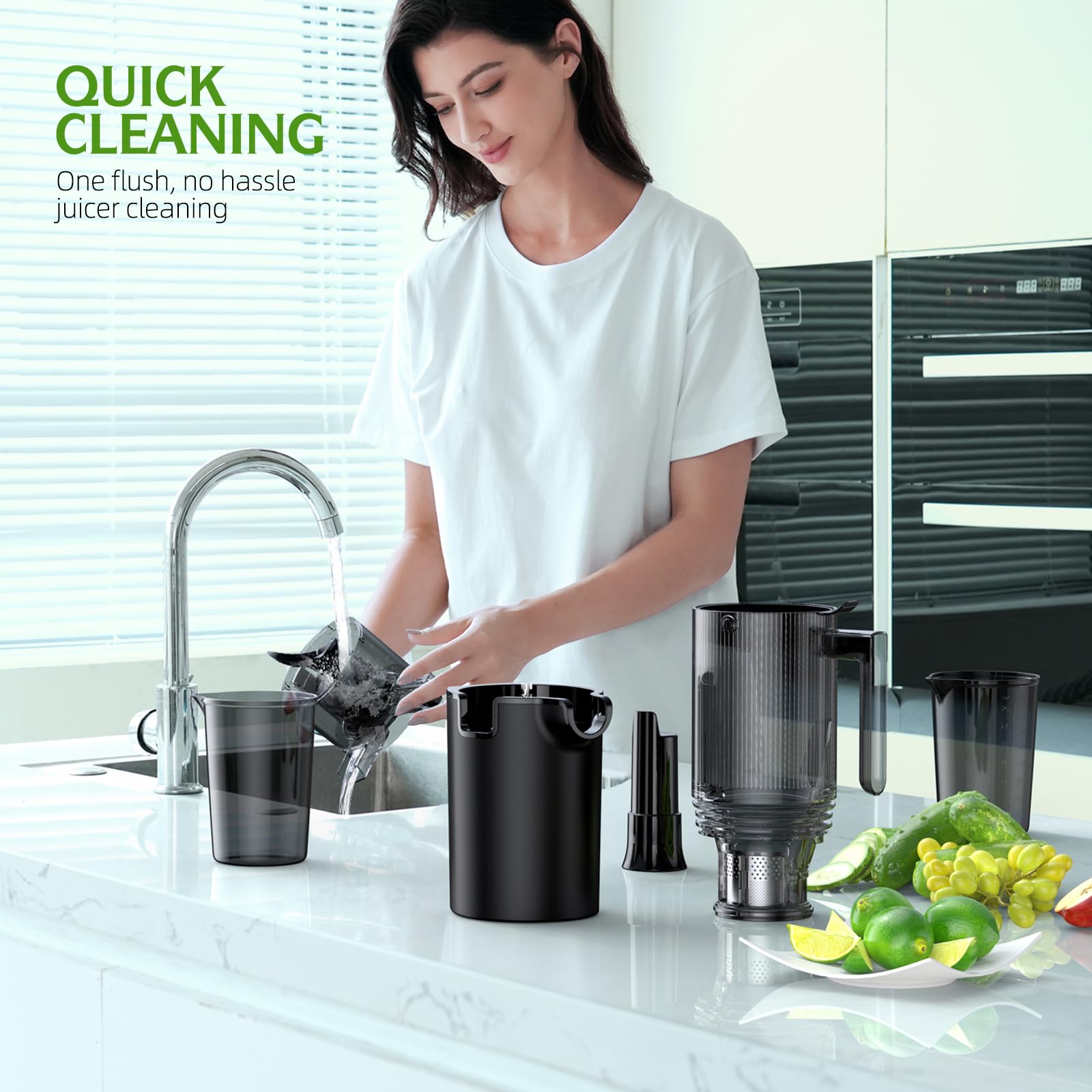 Premium Cold Press Juicer Machine - Slow Masticating Juicer with 5.4