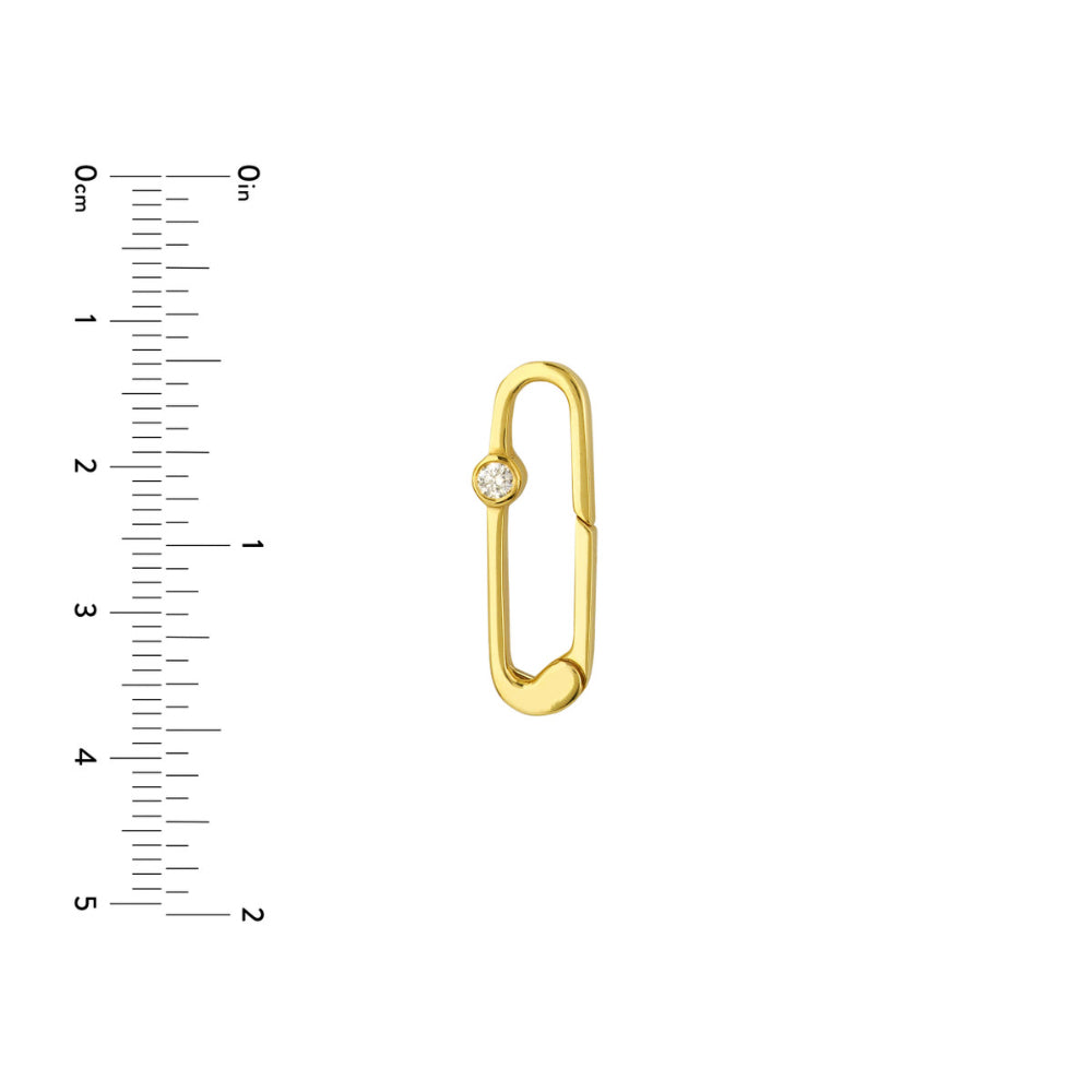 14K Gold Diamond Push Lock Clasp for Necklaces & Bracelets - Secure Jewelry Clasp for DIY Jewelry Making - Premium Quality Gold Clasp with Sparkling Diamonds (Chain Sold Separately) - Perfect for Wedding, Anniversary & Special Occasion Gifts