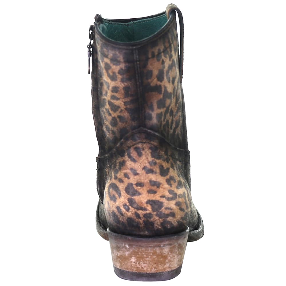CORRAL Women's Leopard Print Ankle Boots - Round Toe Fashion Booties for Casual Outfits & Date Nights | Comfortable & Stylish Western Boots for Everyday Wear