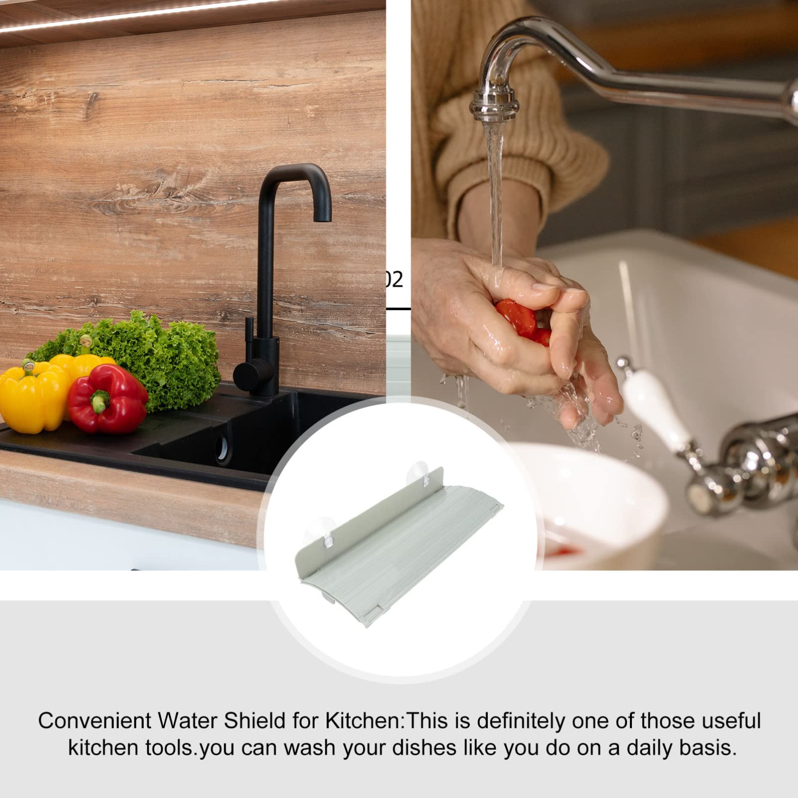 DOITOOL Stretchable Kitchen Sink Guard - Anti-Splash Plastic Water Protector for Kitchen, Bathroom & Island Sinks - Essential Kitchen Gadget to Protect Clothes (Random Color) - Perfect for Cooking, Cleaning & Dishwashing