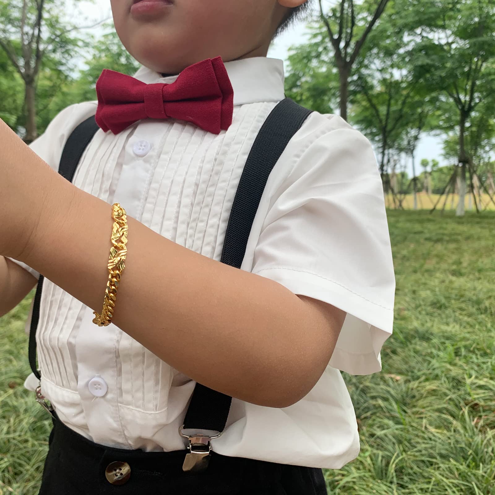 Ethlyn 18K Gold Plated Cuban Link Baby Bracelets for Boys & Girls - Adjustable Infant Bracelet for Newborns, Baptism, Birthday Gifts - Perfect for Special Occasions & Everyday Wear