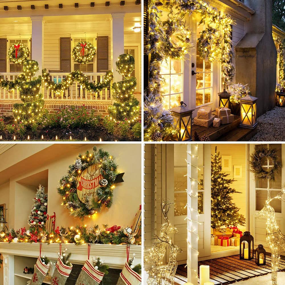 200 LED Fairy String Lights - 66ft Warm White Extendable Outdoor/Indoor Lights with Memory Modes Controller for Bedroom, Wedding, Christmas, Party, Halloween & Patio Decorations | Perfect for Home, Garden and Event Lighting