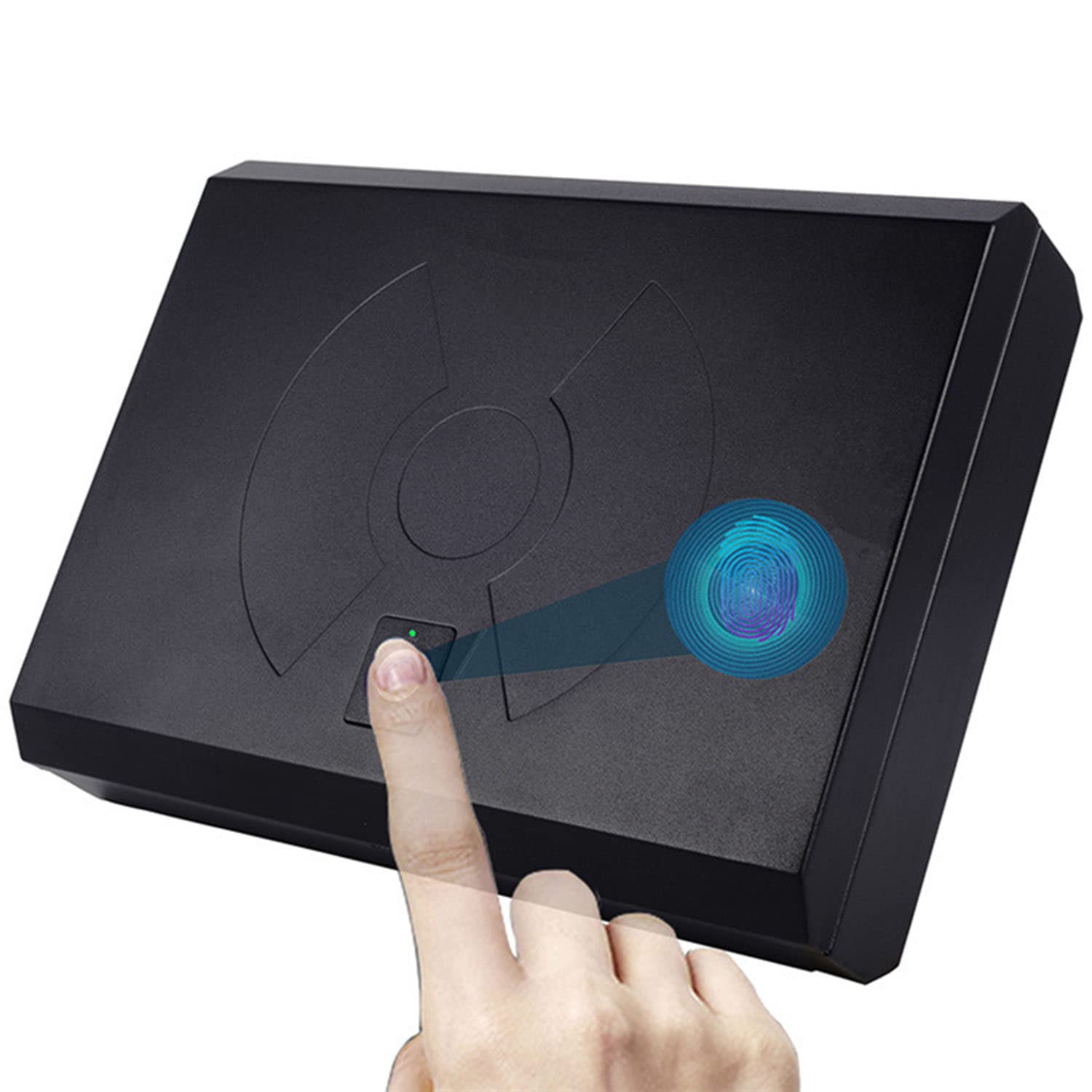 GEHPYYDS Portable Fingerprint Gun Safe Box - Biometric Pistol Safe with Quick Access, Fingerprint & Key Lock for Handguns, Cash, Jewelry - Perfect for Home Security, Travel & Personal Protection