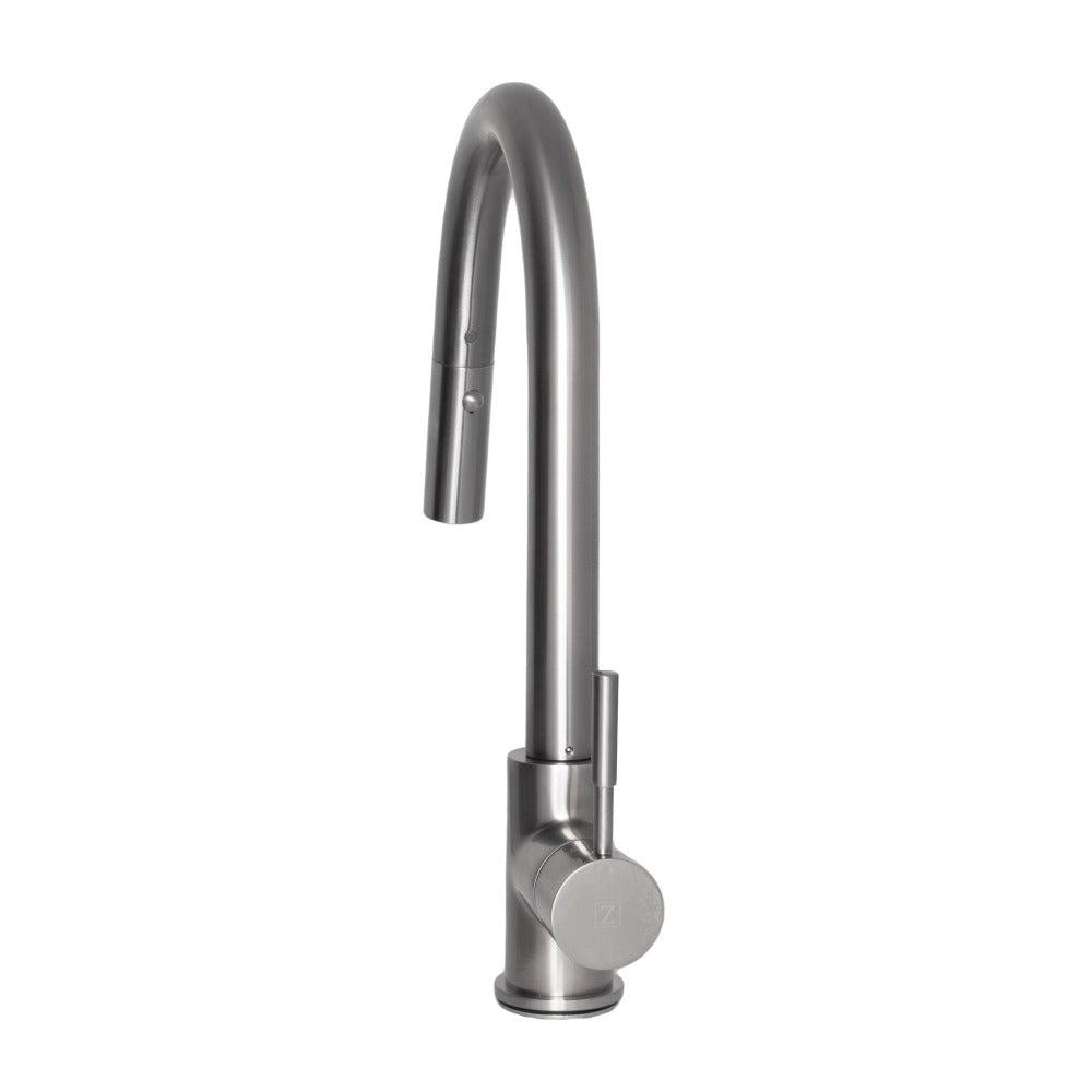ZLINE Arthur Pull Down Single Handle Kitchen Faucet - Brushed Nickel Finish (ATH KF BN) | Modern Design for Sink, Dishwashing & Food Prep | Perfect for Home Kitchen Remodeling