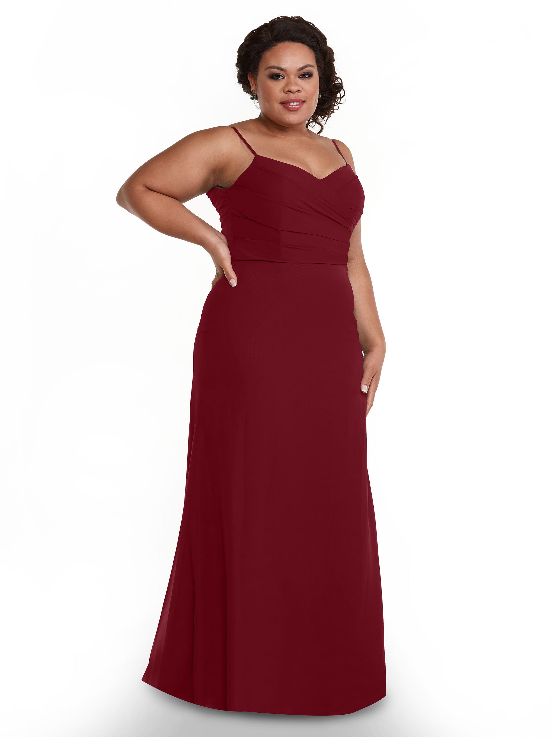 Elegant 80169 Chiffon Sheath Bridesmaid Dress with Pleated Bodice - Perfect for Weddings, Formal Events & Special Occasions