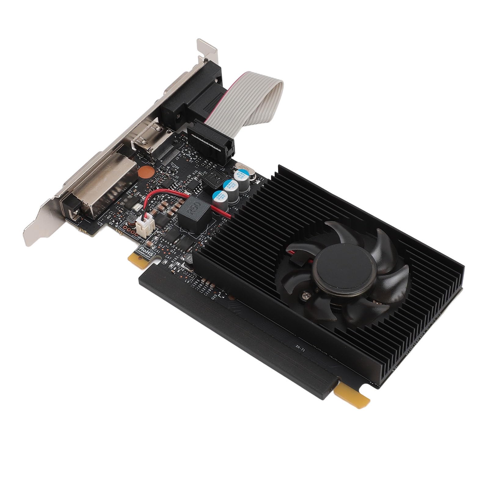 ASHATA GT 730 2GB DDR3 64Bit Low Profile Graphics Card with Fan - DirectX 12 PCIe Gaming Video Card for Desktop PC - Supports 2560x1600 Resolution & AMD - Ideal for Gaming, Video Editing, and Home Theater PCs