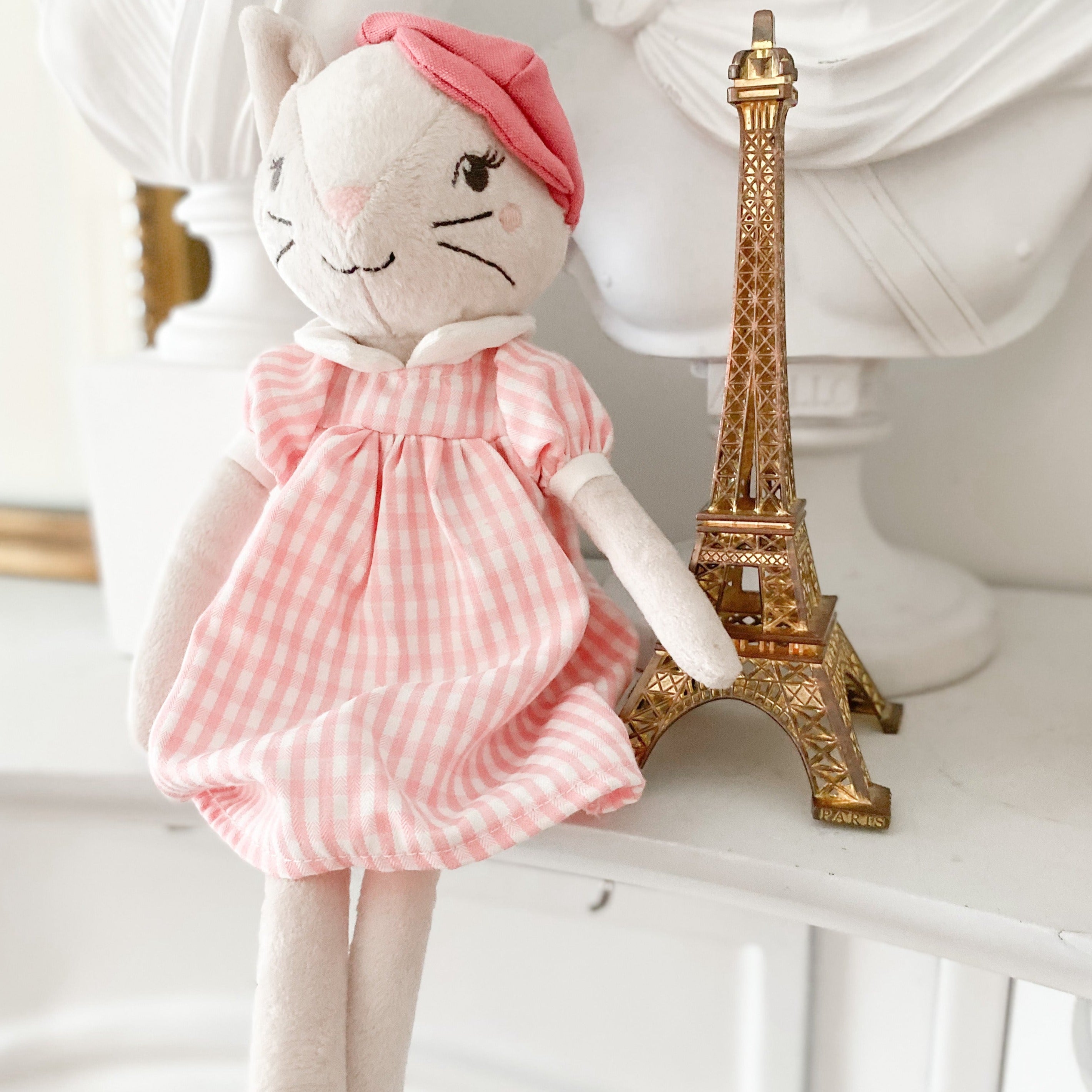 Minette Parisian Kitty Plush Toy - Adorable French Cat Stuffed Animal for Kids & Collectors | Perfect for Gifts, Nursery Decor & Cuddling