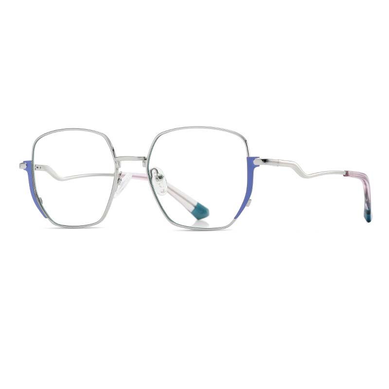 CCspace Women's Full Rim Irregular Square Alloy Eyeglasses Frame 54969 - Trendy Fashion Glasses for Work, Reading & Everyday Wear