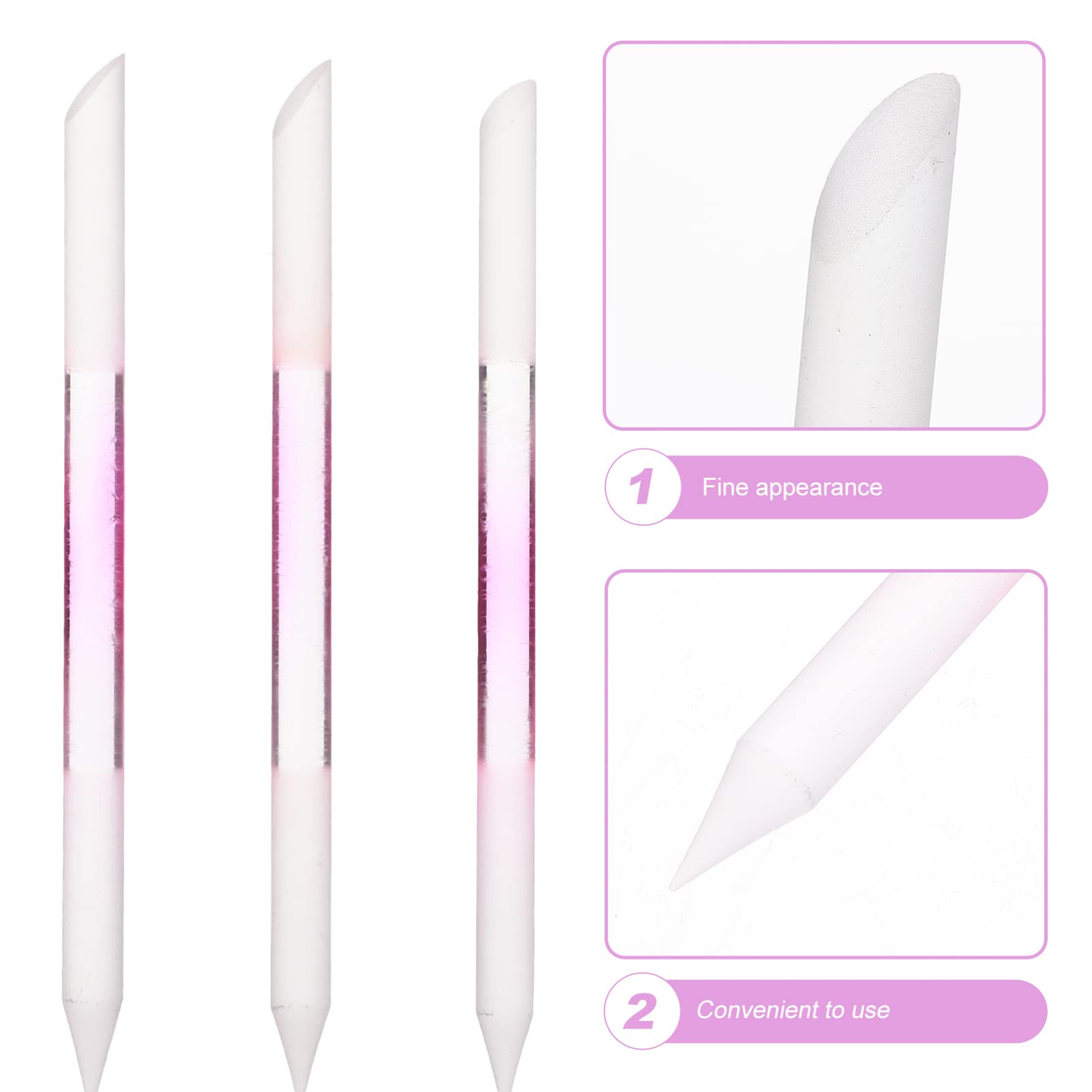 3pcs Double Head Glass Nail Files - Portable Manicure Tools for Nail Shaping & Polishing - Perfect for Home, Travel & Salon Use