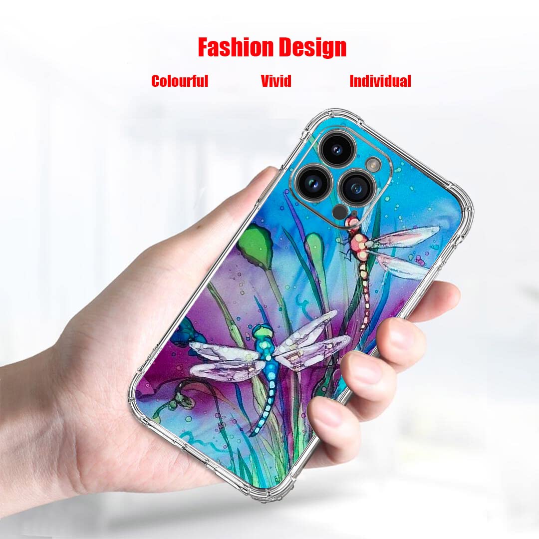 Cute Dragonfly Shockproof Case for iPhone 13 Pro Max - Drop Protection, TPU Full Body Cover, Scratch-Resistant | Perfect for Outdoor Adventures, Daily Use & Travel Protection