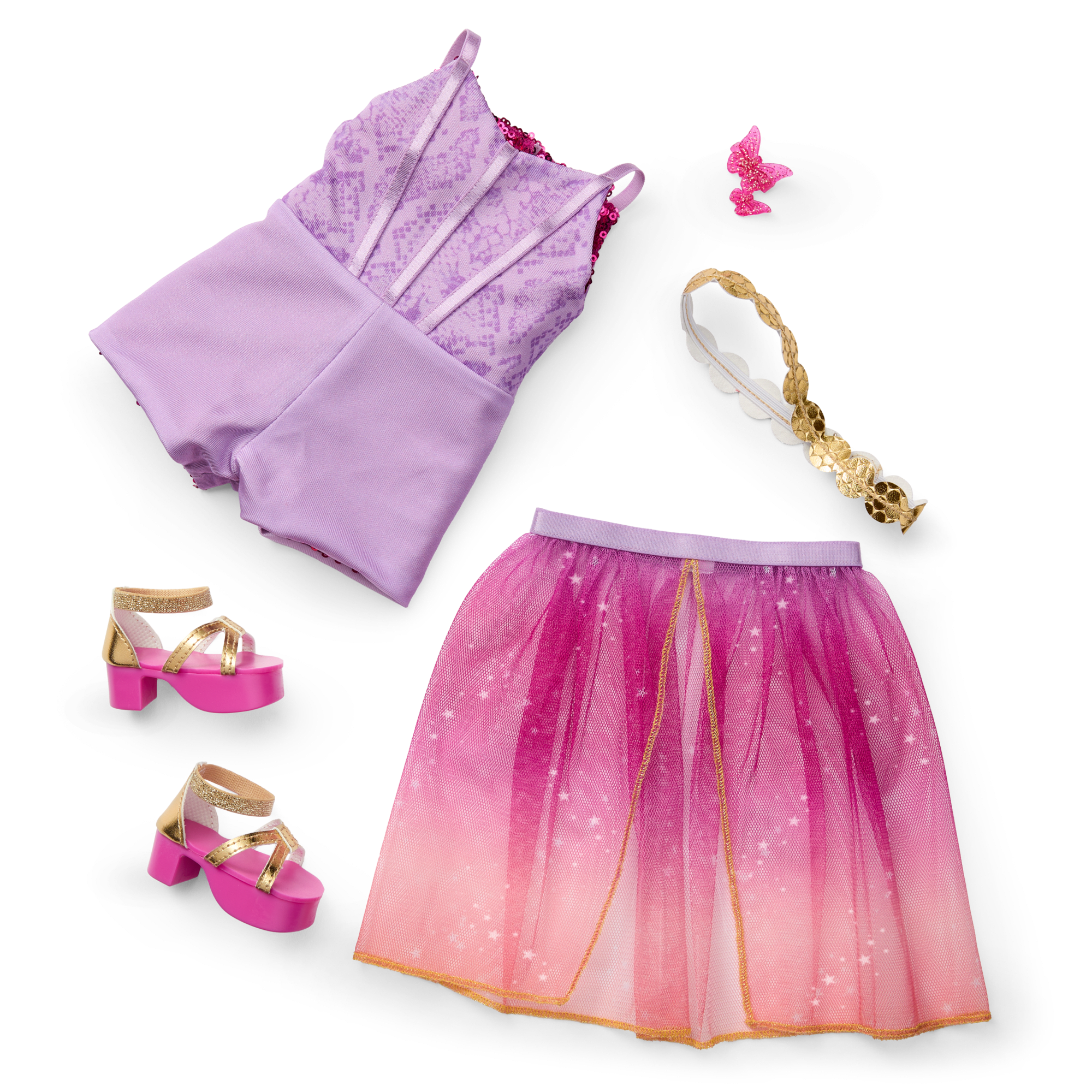 Sparkly Glamorous 18 Inch Doll Concert Outfit - Perfect for Doll Fashion Shows, Birthday Parties & Collectible Displays