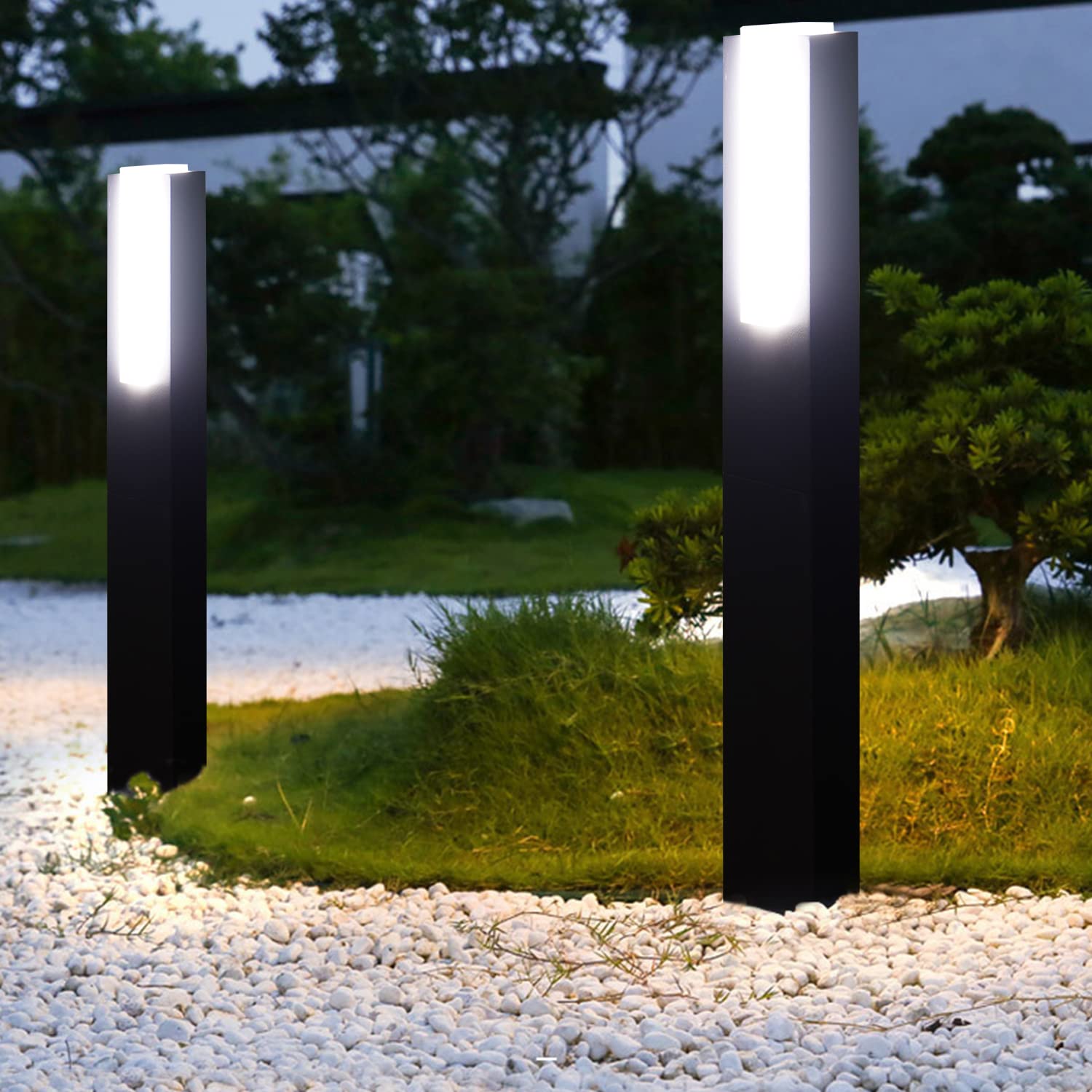 Outdoor LED Landscape Path Lights - IP65 Waterproof Driveway Bollard Lighting for Garden, Lawn & Courtyard Decoration - 3000K Warm White, 25.6 Inch - Perfect for Walkways, Driveways, Patios & Landscape Lighting