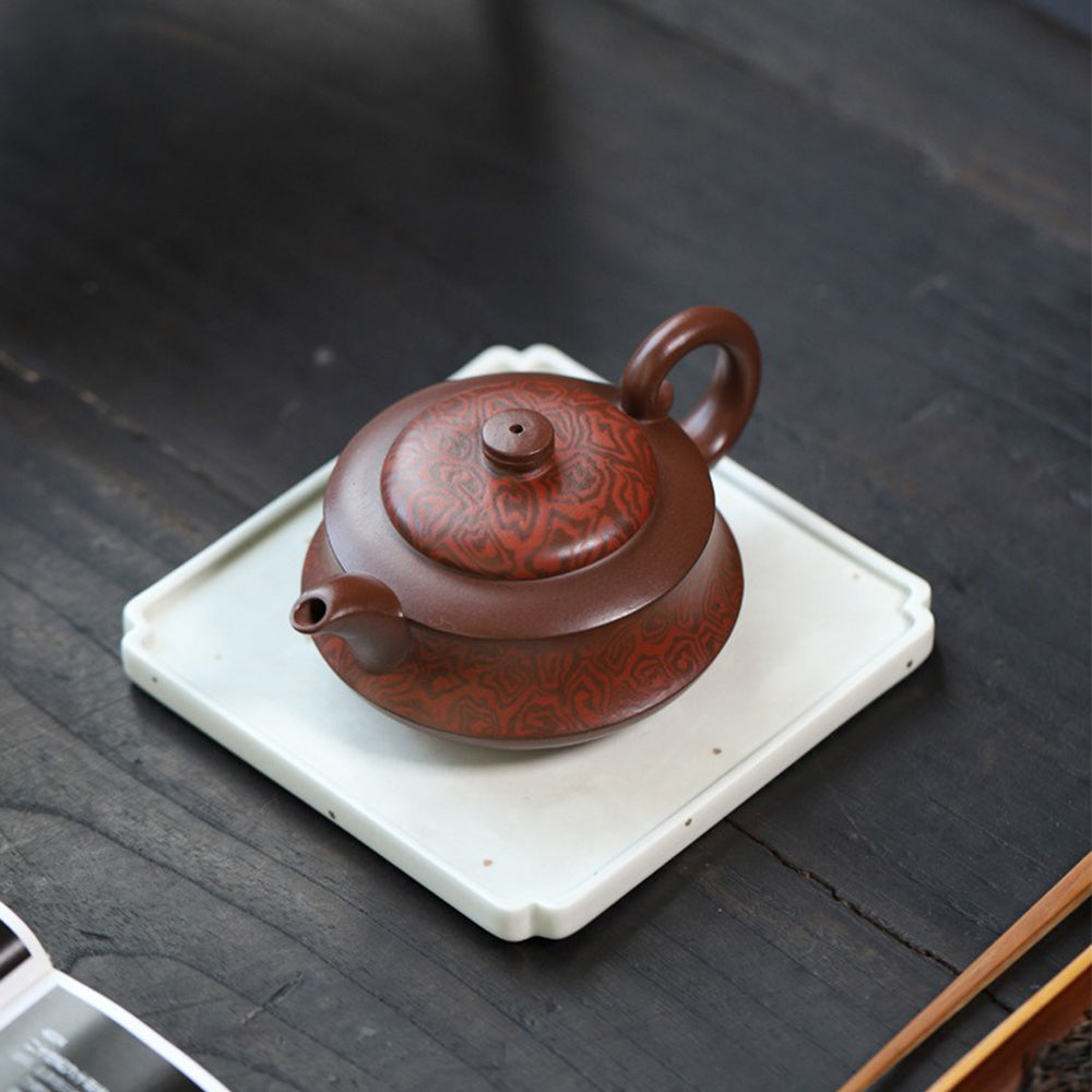 Premium Yixing Purple Clay Teapot - Handcrafted Chinese Zisha Boat-Shaped Teapot for Oolong & Pu-erh Tea Ceremony | Perfect Gift for Tea Lovers & Home Decor