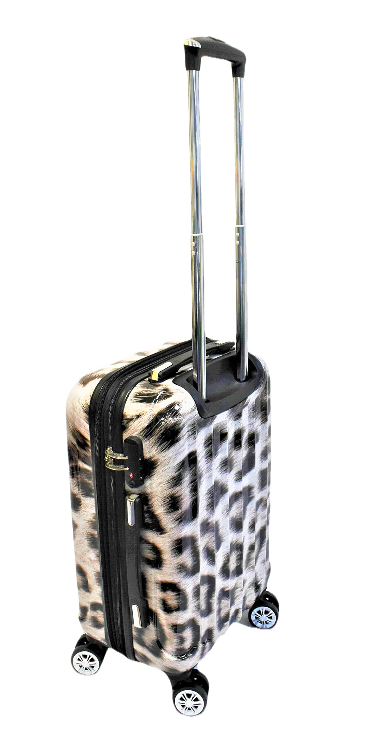 Durable Hardside Luggage Set with 360° Spinner Wheels, Expandable Design & TSA Lock - Cheetah Print | Perfect for Air Travel, Business Trips & Family Vacations