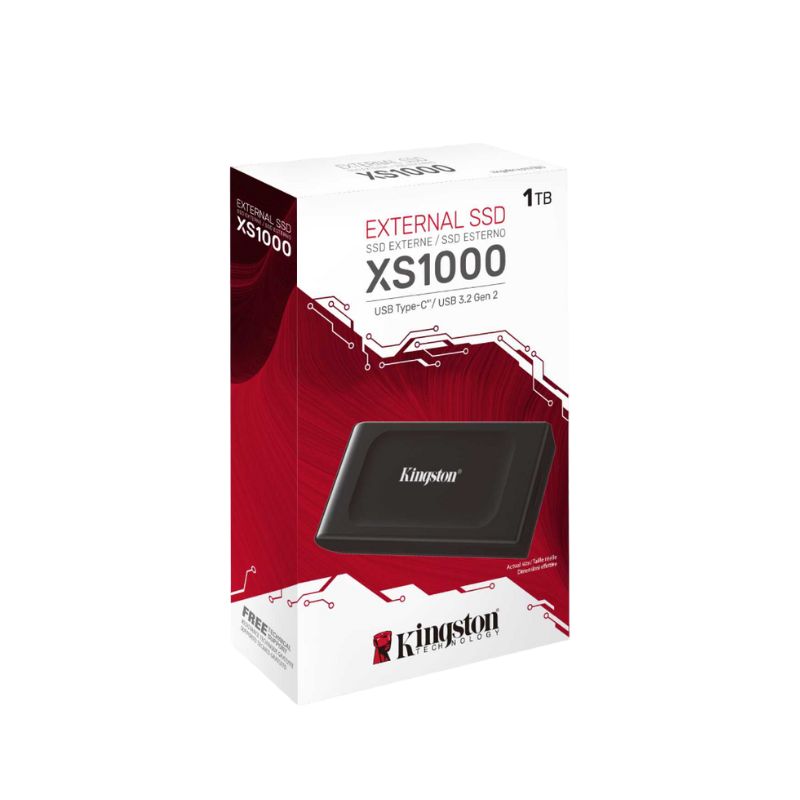 Kingston XS1000 1TB External SSD - USB 3.2 Gen 2 Portable Solid State Drive - High-Speed Storage for Gaming, Photography & Video Editing - Black