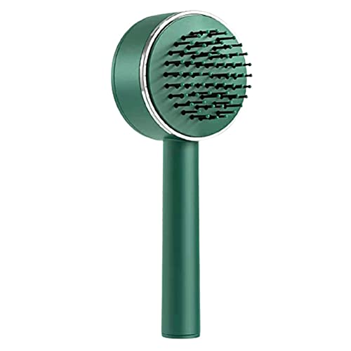 3D Air Cushion Massager Brush - 2022 New Self Cleaning Hair Brush with Retractable Bristles - Detangling & Anti-Static Scalp Massage Brush for Smooth Hair (Green) - Perfect for Home, Travel & Salon Use