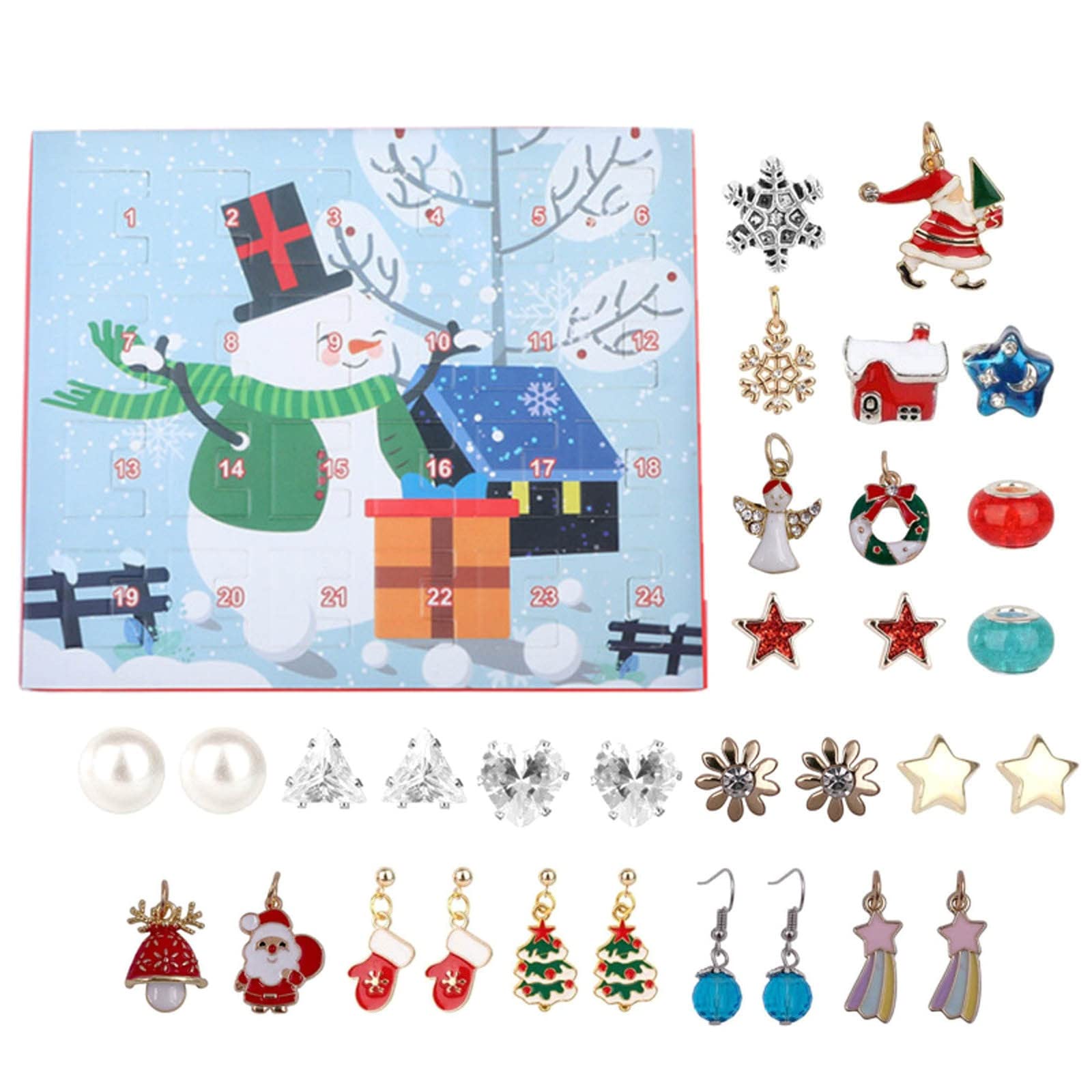 1# XR Christmas Ornaments Advent Calendar Gift Box Set - DIY Beaded Blind Box for Holiday Decorations & Party Favors | Perfect for Christmas Tree Decor, Home Decoration, and Festive Gift Giving