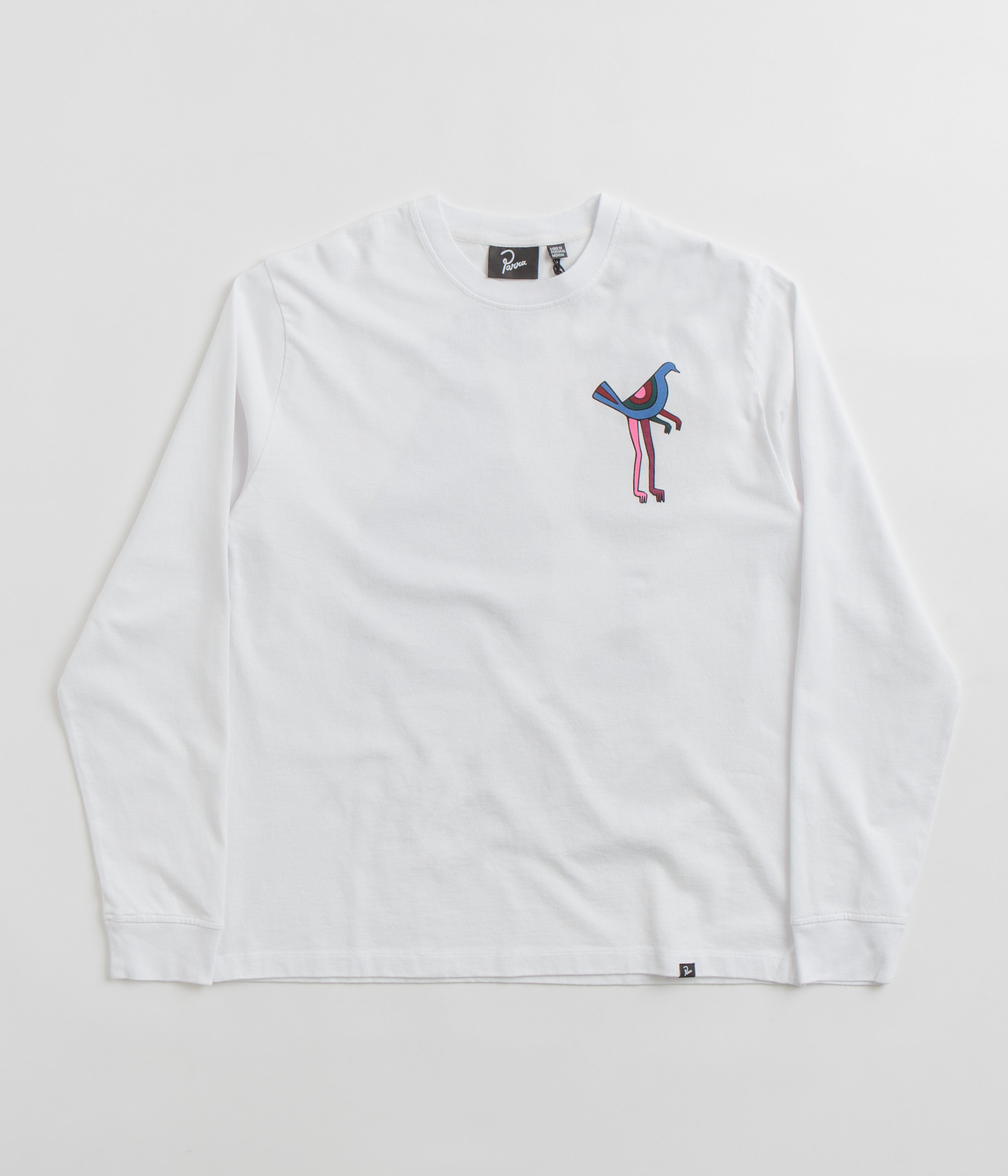 Parra Wine and Books Graphic Long Sleeve T-Shirt for Men & Women - Comfortable Cotton White Tee - Perfect for Casual Wear, Book Lovers, and Wine Enthusiasts