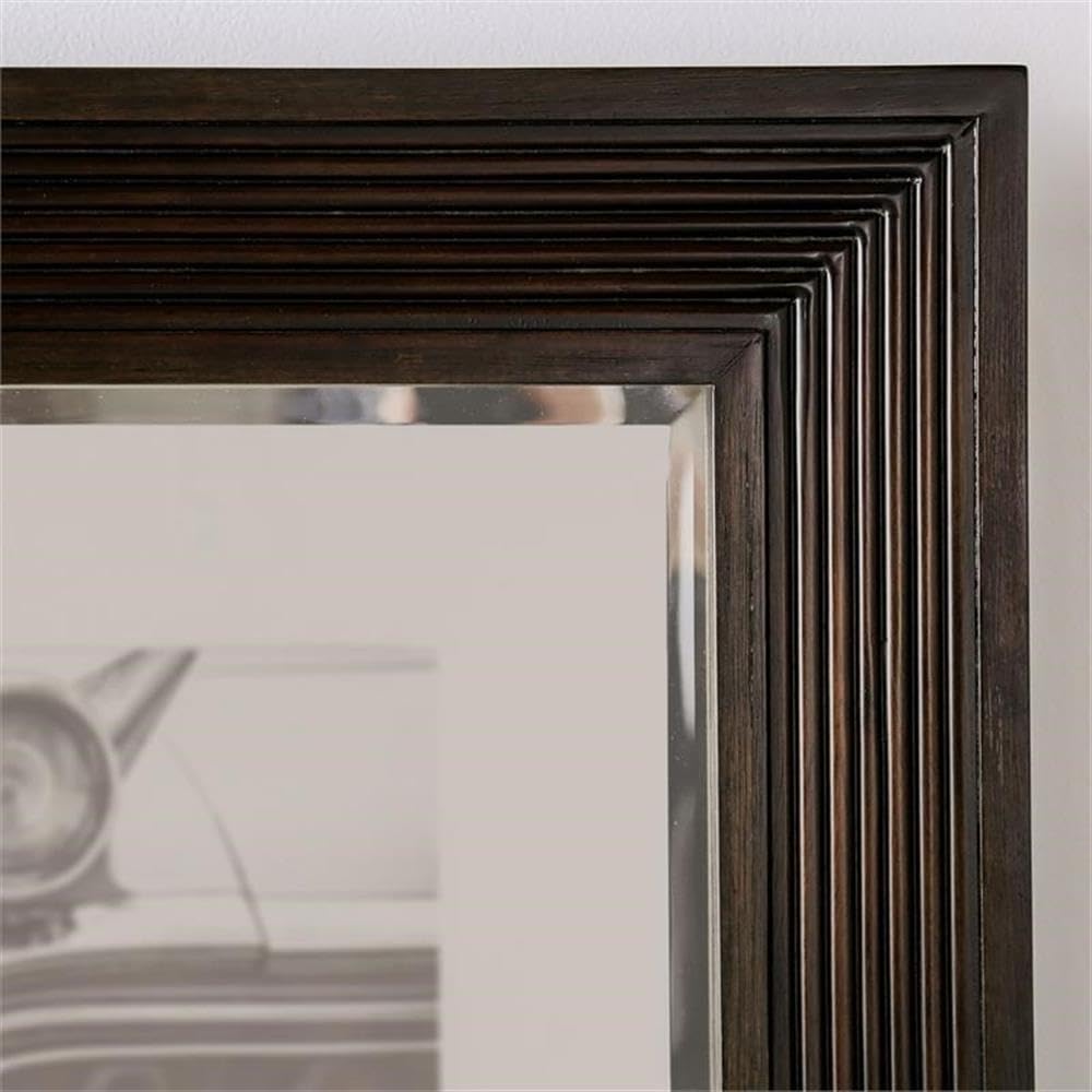 Tezra Contemporary Solid Wood Framed Mirror in Dark Walnut - Modern Wall Mirror for Bedroom, Living Room & Entryway - Furniture of America