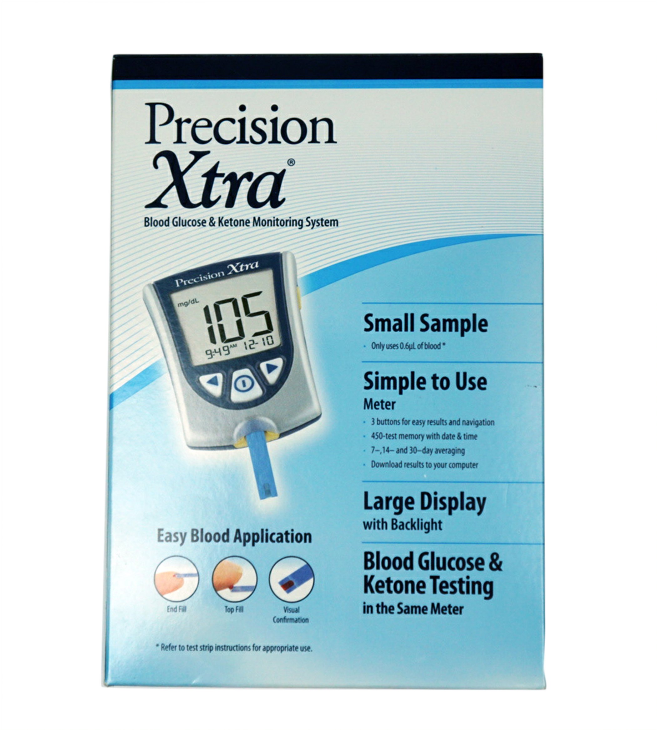 **Precision Xtra Blood Glucose & Ketone Monitoring Kit with 10 Ketone Test Strips, 28G Lancets & Alcohol Wipes – Perfect for Diabetics & Keto Diet Tracking at Home**