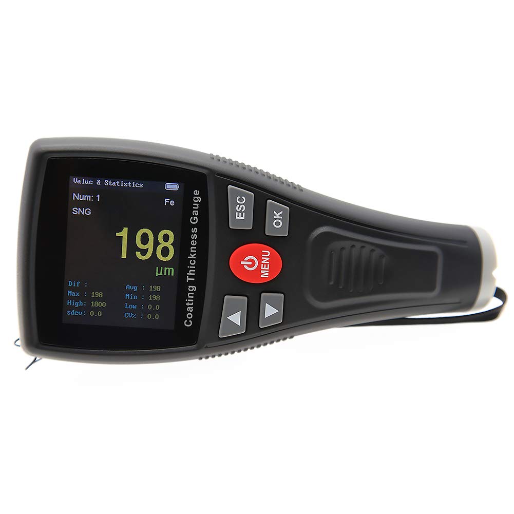 Digital Coating Thickness Gauge - Industrial Paint Thickness Meter for Metal, Wood & Plastic - AMF117 Lab Thickness Tester | Perfect for Automotive, Construction & Quality Control