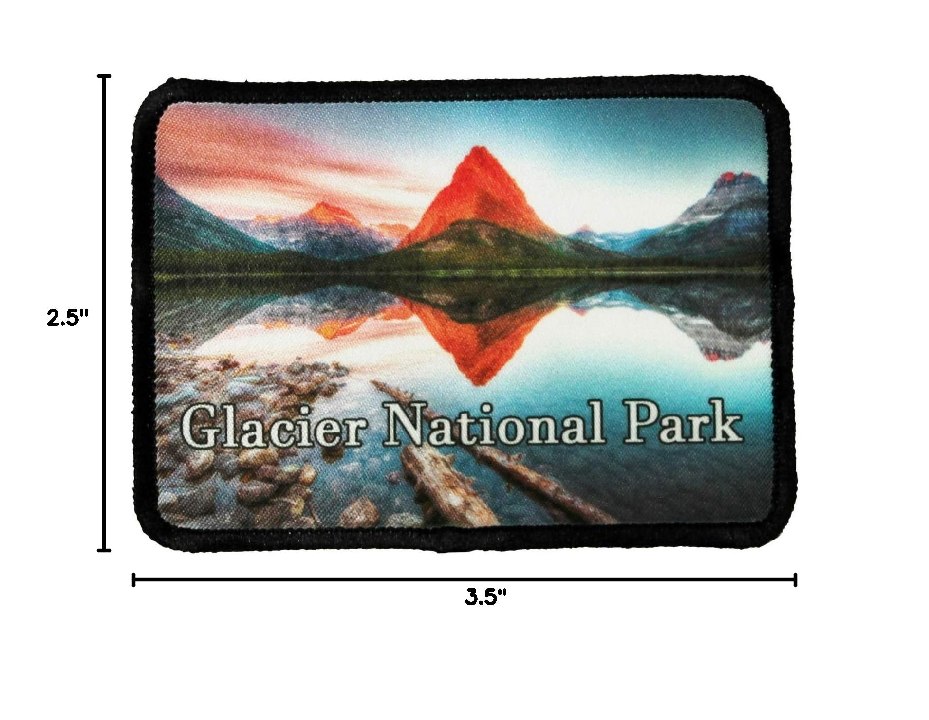 Glacier National Park Patch - Montana Travel Souvenir - Dye Sublimation Iron-On Applique for Jackets, Hats & Backpacks - Perfect for Hikers & Outdoor Enthusiasts