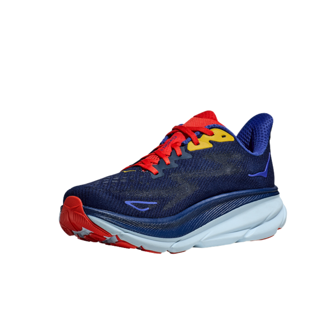 HOKA Men's Clifton 9 Running Shoes - Bellwether Blue/Dazzling Blue (2E Wide Width) | Lightweight Cushioned Sneakers for Road Running, Jogging & Gym Workouts