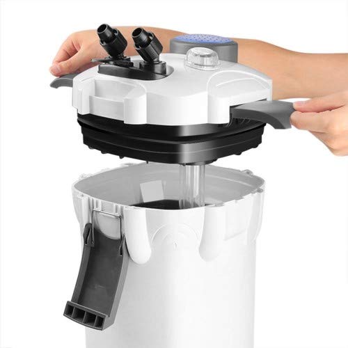 SunSun Hw303B 370GPH Professional Canister Filter Kit with 9W UV Sterilizer - Ideal for Aquariums, Fish Tanks, and Pond Filtration Systems