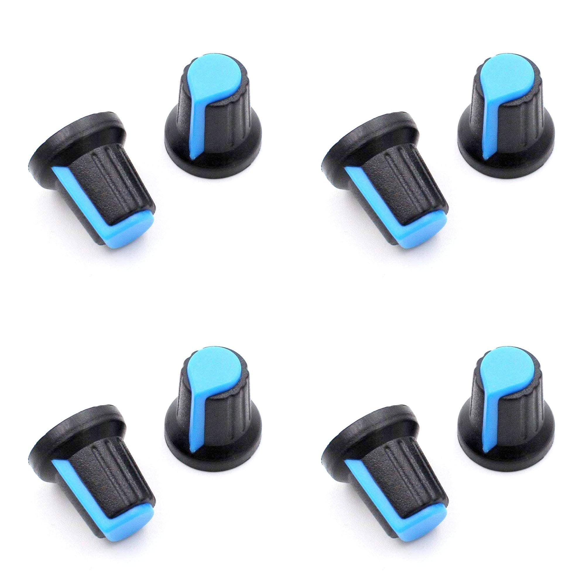 4-Pack Pro3D WH148 Potentiometer Knobs - 6mm Shaft Diameter for Audio Mixers, Guitar Amps & DIY Electronics Projects