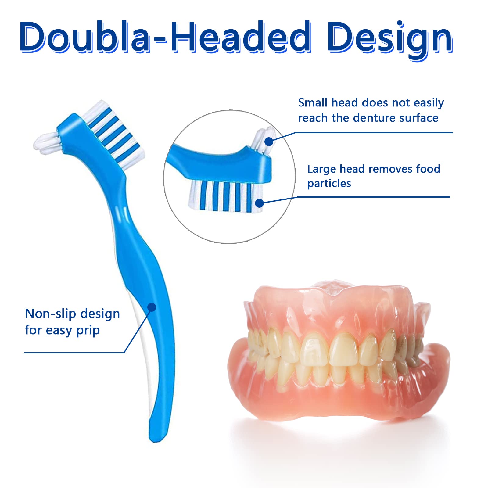 Premium Denture Cleaner Box & Brush Set - 2 Pack Denture Bath Case with Basket + 2 Denture Brushes | Portable Denture Retainer Storage | False Teeth Cleaning Kit for Oral Care | Ideal for Travel, Home & Daily Dental Hygiene